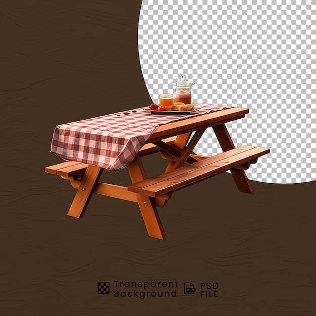 Table With Picnic Benches transparent background png