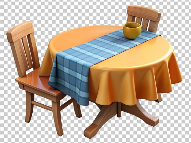 a table with a tablecloth