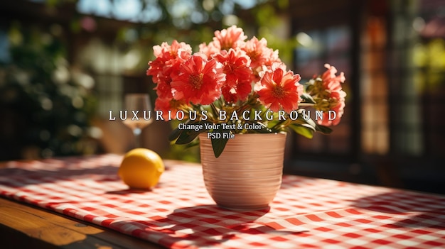 Tablecloth in red and white checkered pattern