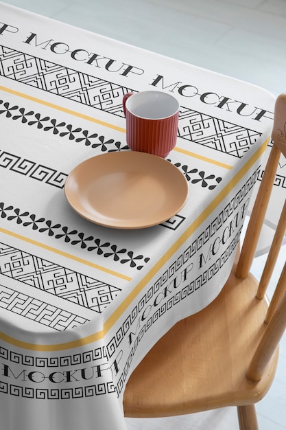 Tablecloth with pattern mock-up design