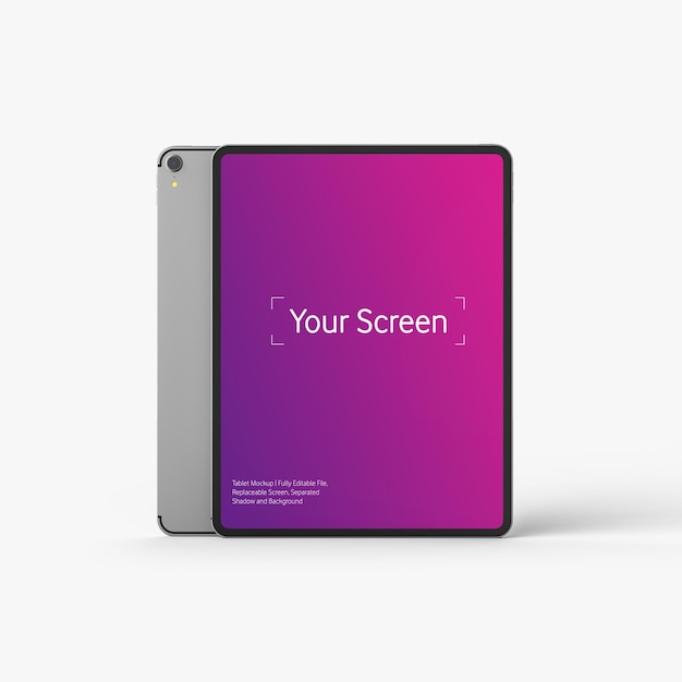 Tablet front view mockup template