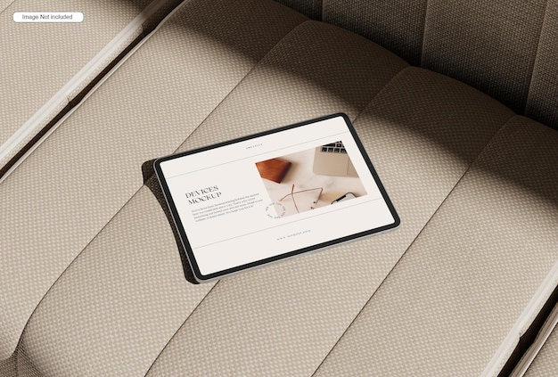 tablet mockup on the sofa