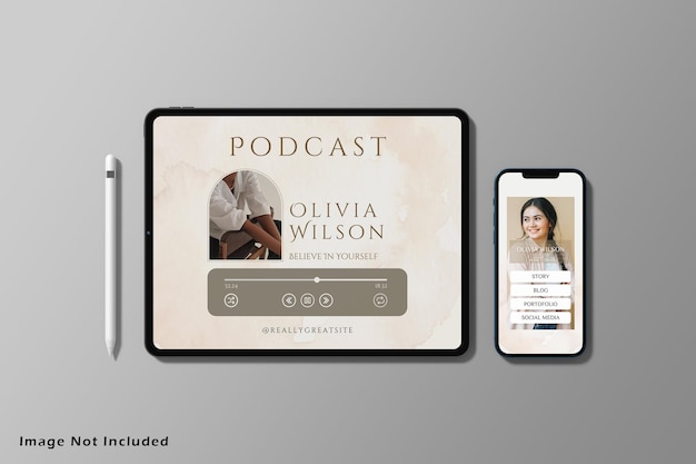 Tablet and phone screen mockup