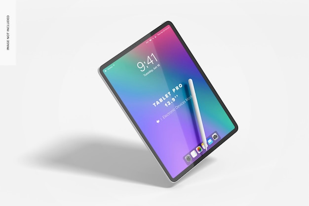 Tablet Pro 129 inch Mockup Portrait Right View