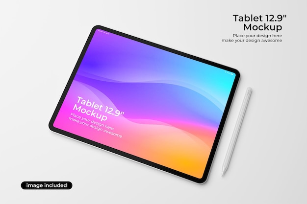 Tablet pro mockup in simple style