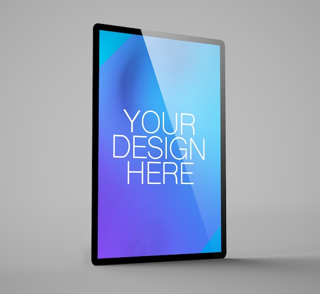 Tablet screen mockup isolated