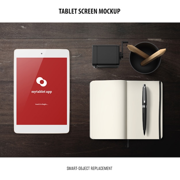 PSD tablet screen mockup