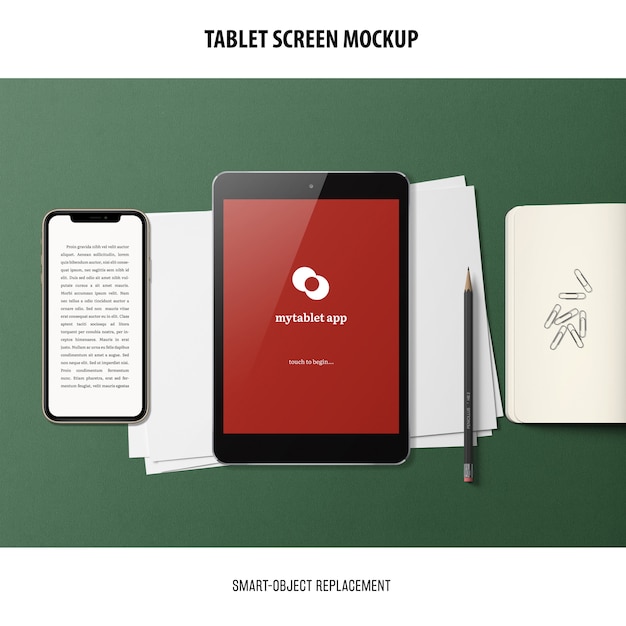 PSD tablet screen mockup