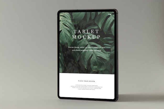 Tablet with grey background mockup