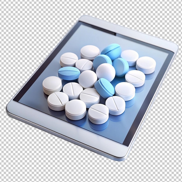 PSD tablets on transparent background