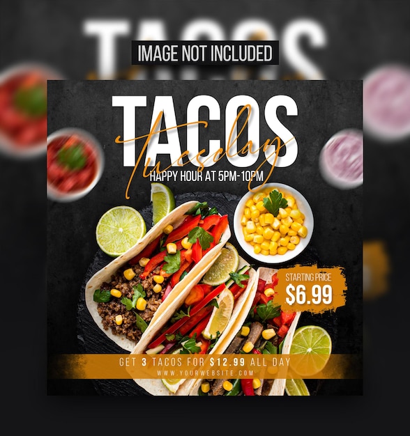 Tacos Tuesday flyer or social media post