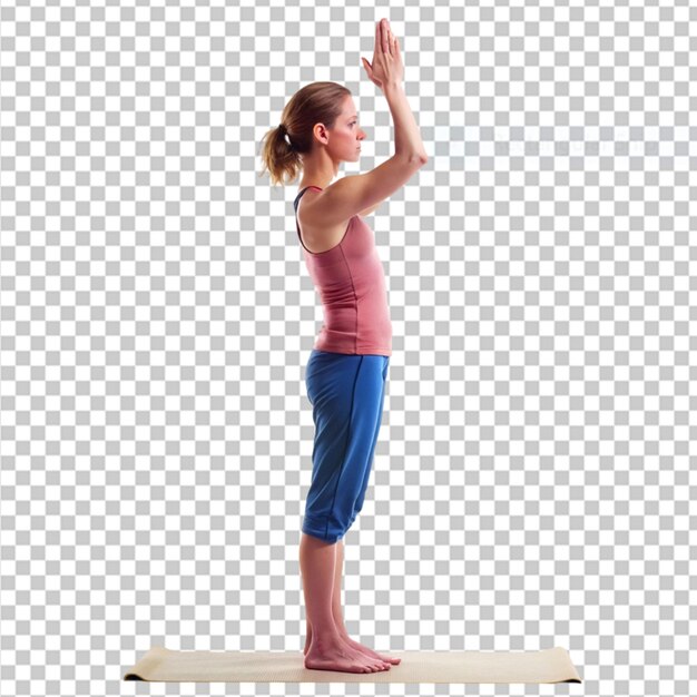 PSD tadasana mountain pose on transparent background