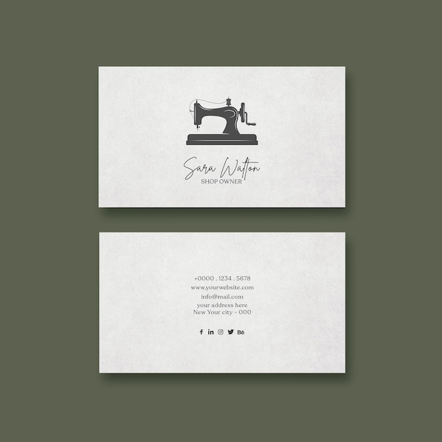 Tailor Shop Business Card Design Template PSD