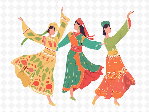 PSD tajik dancers performing a traditional dance design is elega illustration cutural landscape view