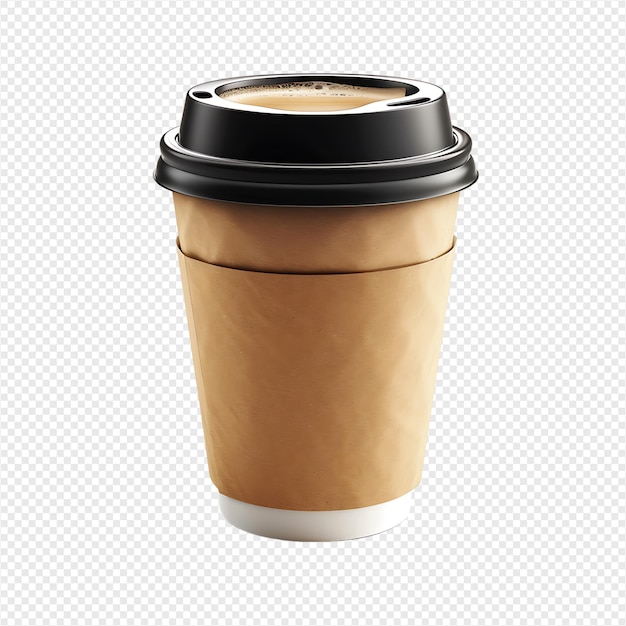 Take away coffee cup mockup on isolated transparent background