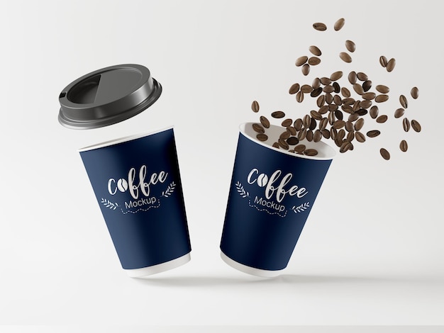 Take away coffee cups mockup