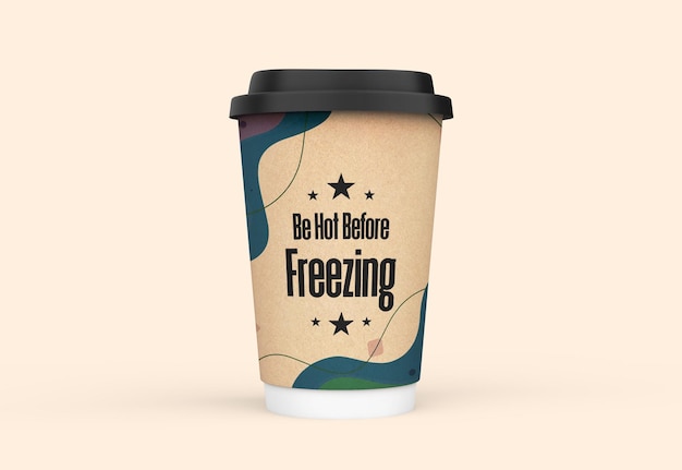 Take away craft paper cup mockup