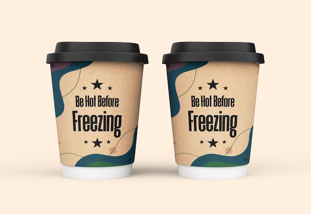 Take away craft paper cup mockup