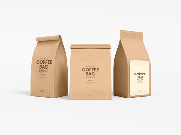 Take Away Paper Coffee Cup and Coffee Bag Branding Mockup