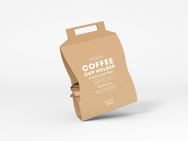 Take Away Paper Coffee Cup Holder Mockup