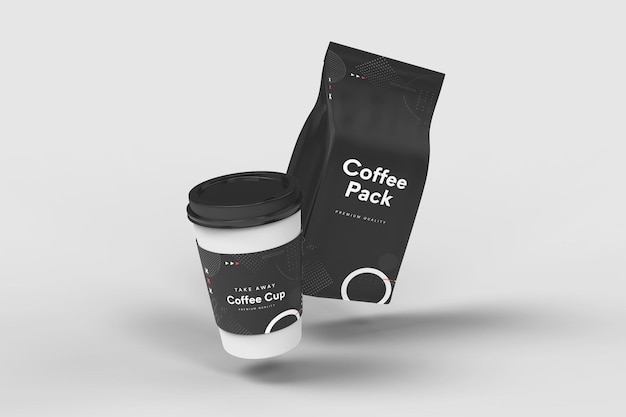 Take away paper coffee cup mockup