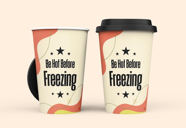 Take away paper cup mockup