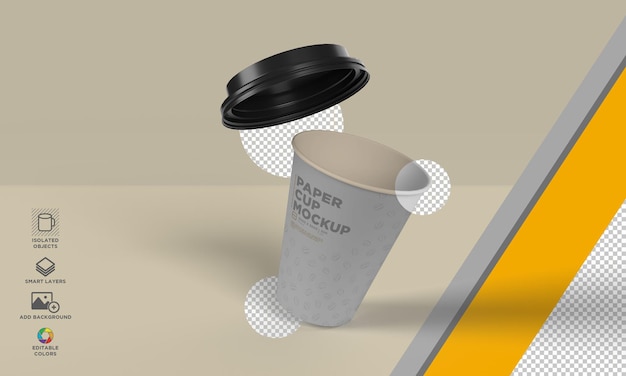 Takeaway beverage cup premium mockup with smart layers and editable background