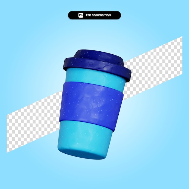 Takeaway cup 3d render illustration isolated