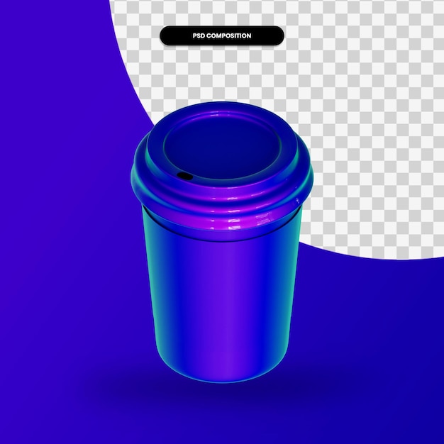 Takeaway cup 3d render illustration isolated