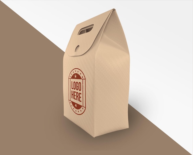 Takeaway food mockup Food paper bag mockup Food packet mockup