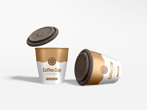 Takeaway Glossy Plastic Coffee Cup Branding Mockup