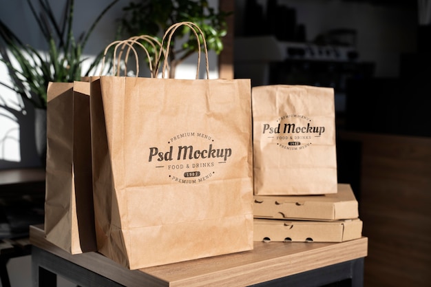 Takeaway restaurant food mock-up