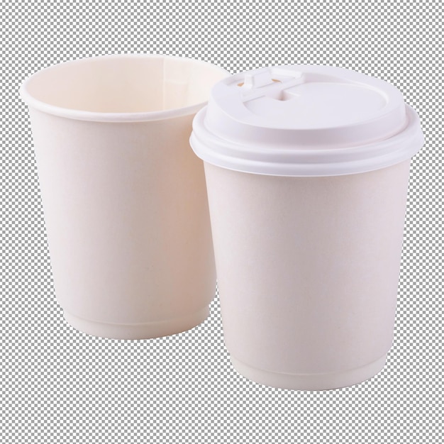 Takeaway White paper coffee cup isolated on alpha background