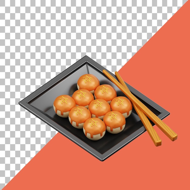 Takoyaki 3D Illustration