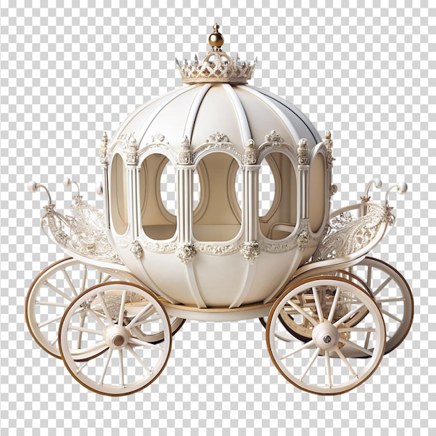 PSD tale fairy carriage cinderella classic coach cut isolated on transparent background