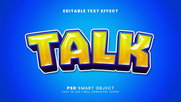 Talk 3d editable text effect template