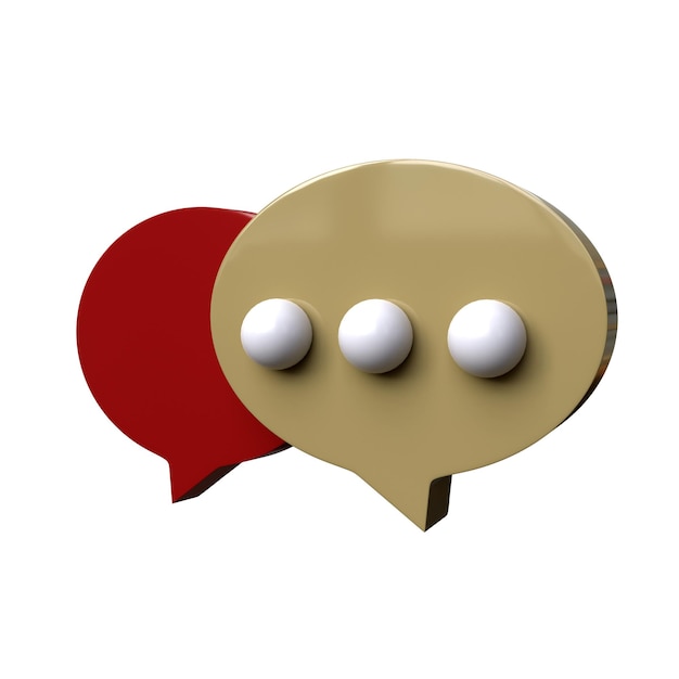 Talk icon 3d rendering on white background