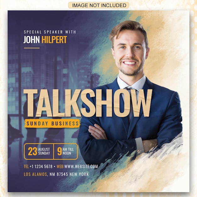 Talk Show Flyer Design Social Media Instagram Post Template