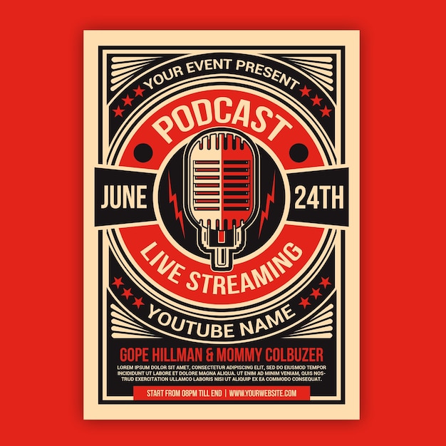 Talk Show Podcast Flyer Template