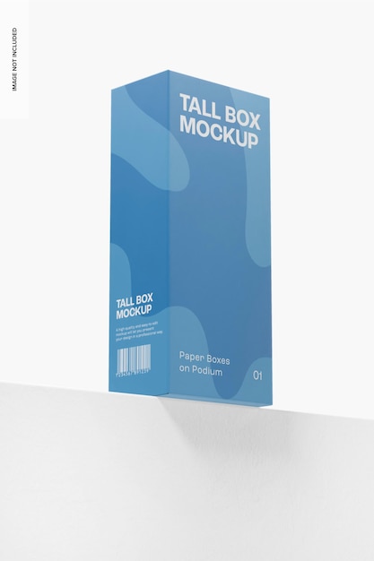 Tall Box Mockup, Perspective