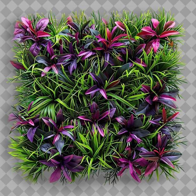 Tall Fescue Jester With Colorful Ceramic Tiles and Purple Mi PNG Green Texture Background