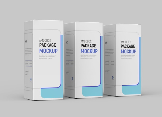 Tall Med Box Packaging Mockup