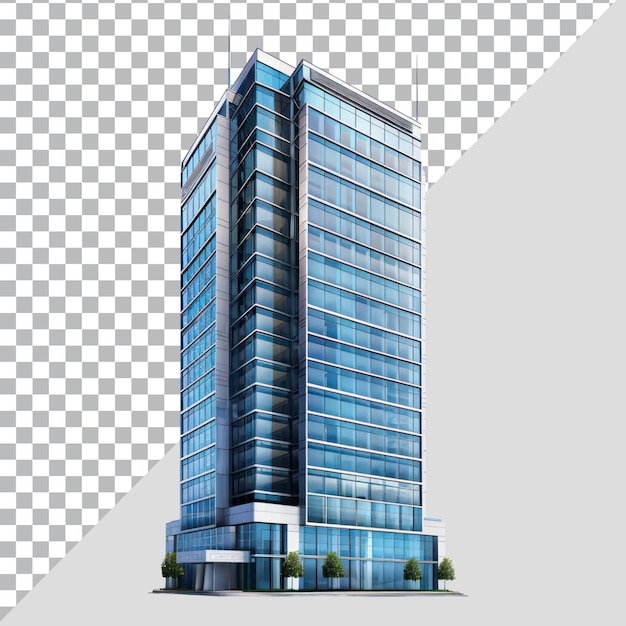 Tall office building realistic image isolated on transparent background