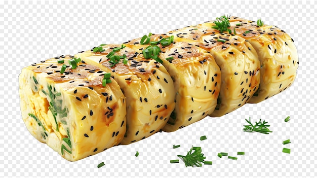 Tamagoyaki asian concept background isolated on transparent background