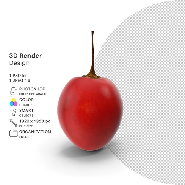 Tamarillo Special Fruit 3D Modeling PSD File Realistic