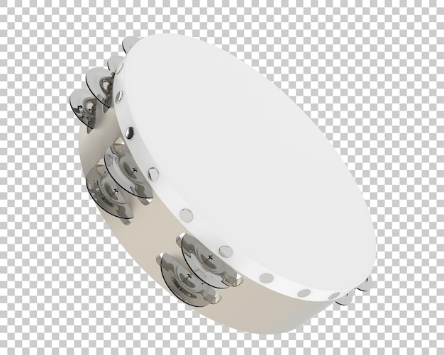 Tambourine on transparent background 3d rendering illustration