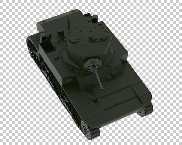 Tank on transparent background 3d rendering illustration