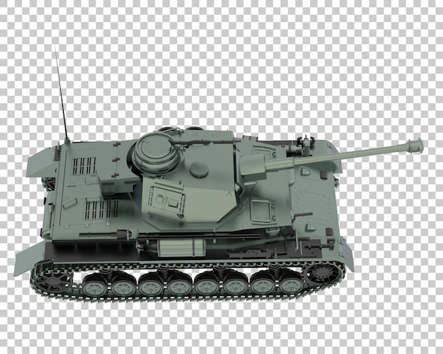 Tank on transparent background 3d rendering illustration