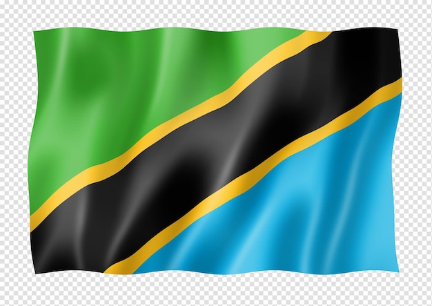 Tanzania flag isolated on white