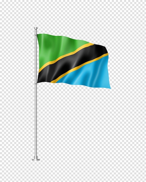 Tanzania flag isolated on white